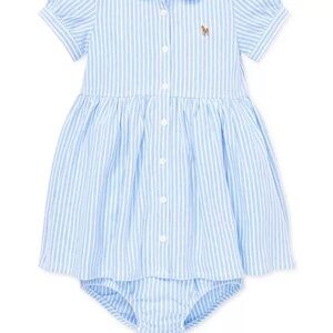 Ralph Lauren Blue and White Striped Toddler Dress